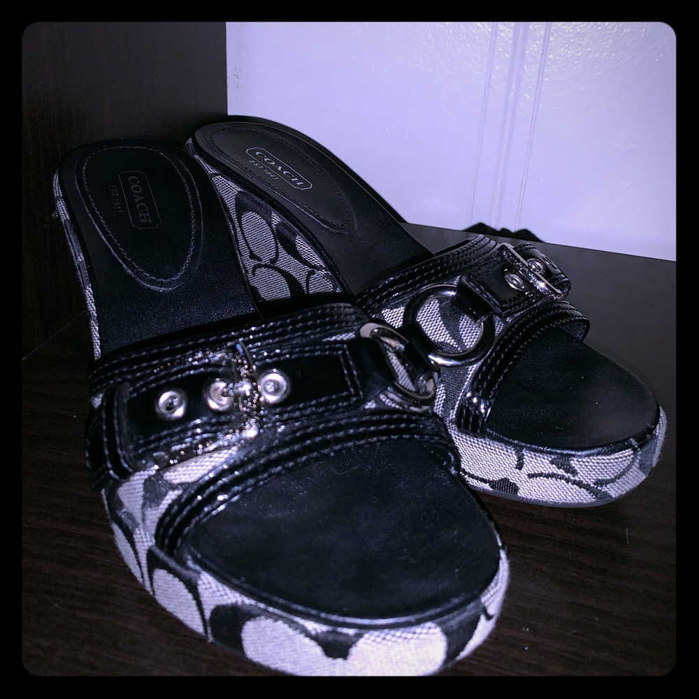 Coach heel wedge never worn